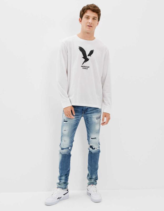 AE AirFlex 360 Ripped Skinny Jean - Faded Ways, 30W x 30L 