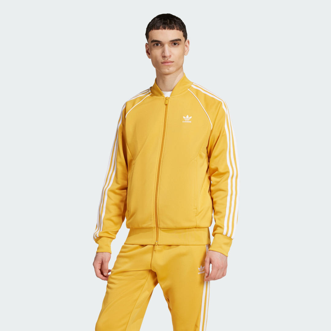adidas Adicolor Classics SST Track Jacket Lifestyle XS,S,M,L,XL,2XL,3XL,4XL,LT,XLT,3XLT,A/2XS,A/XS,A/S,A/M,A/L,A/XL,A/2XL,A/3XL,A/4XL Men Preloved Yellow