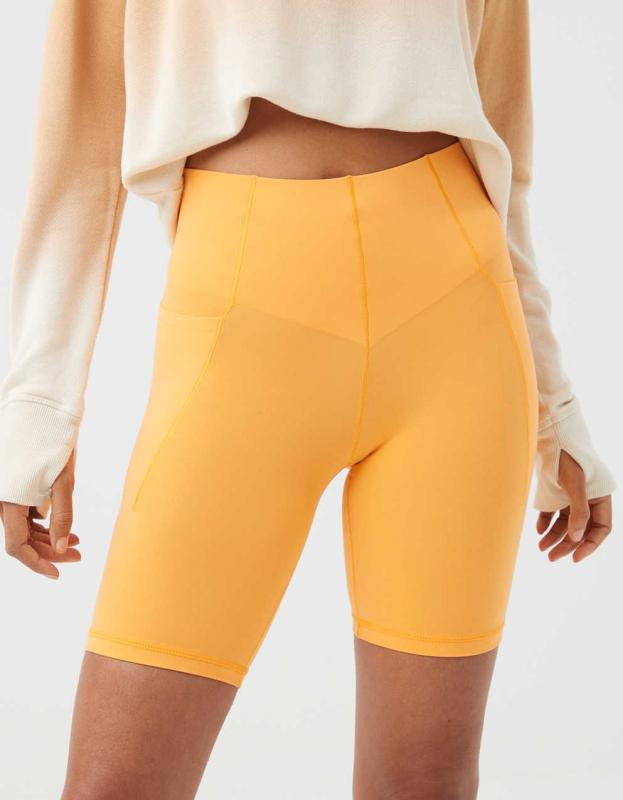 OFFLINE By Aerie Real Me Xtra Hold Up! Pocket 7" Bike Short - Petal Orange, XS 
