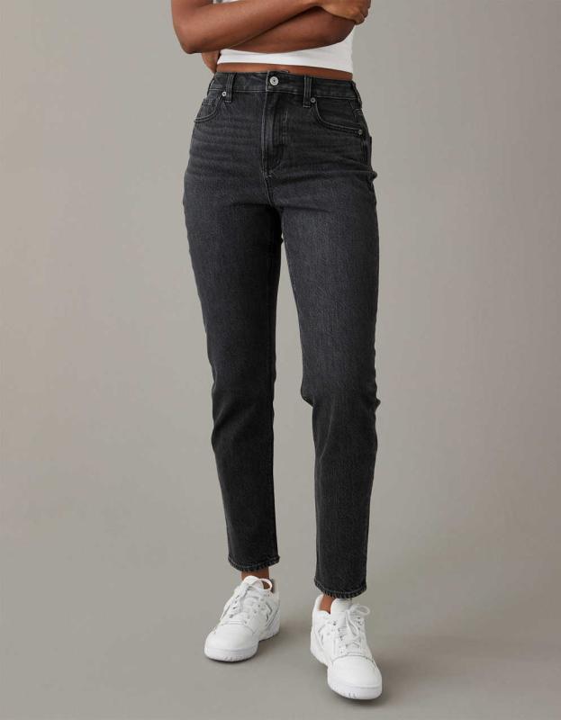 AE Strigid Mom Jean - Always Black, 8 