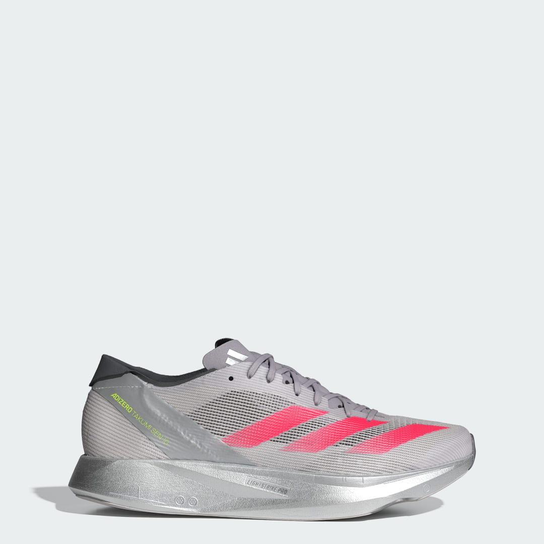 adidas Adizero Takumi Sen 10 Shoes Running 8 UK Men DAsh Grey / Lucid Red / Glory Grey