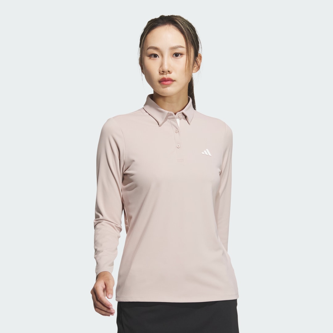 adidas Long Sleeve Polo Shirt Golf 2XL Women Wonder Taupe