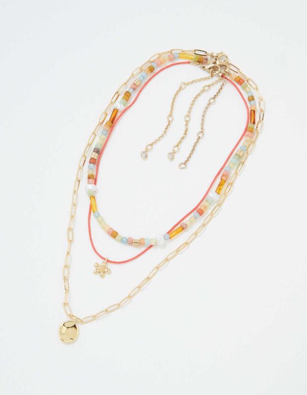AEO Beaded Necklace 3-Pack - Multi, One Size 