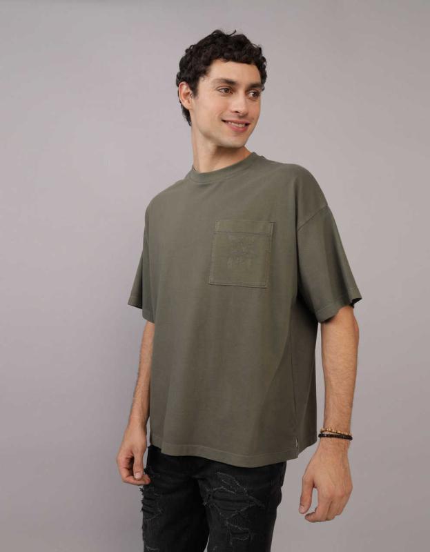AE Oversized Pocket T-Shirt - Olive, XXL 