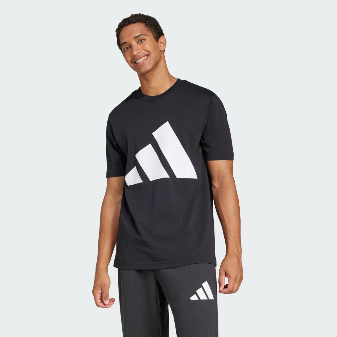adidas Essentials Big Logo Tee Lifestyle A/4XLT Men Black / White