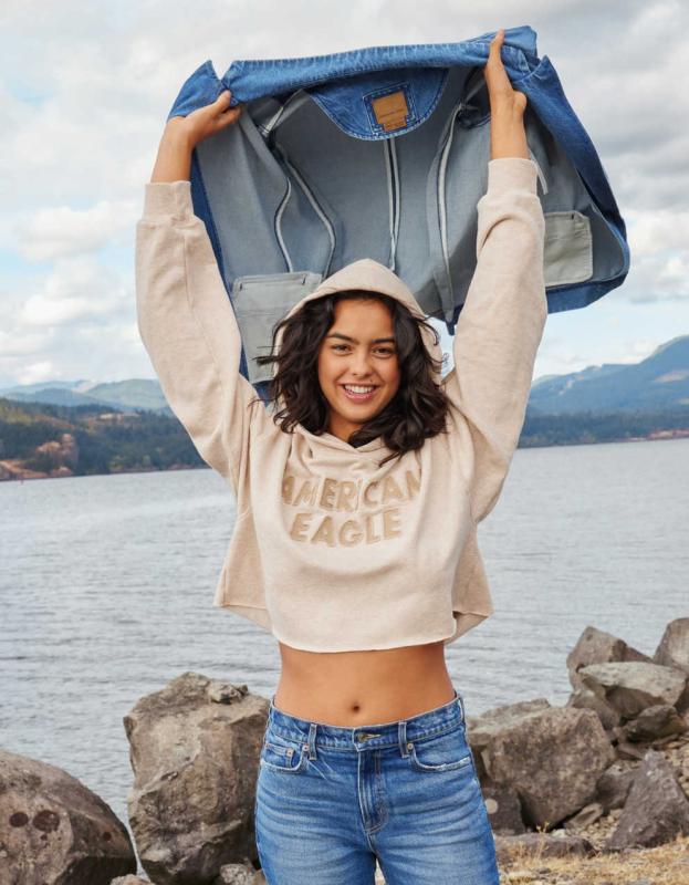 AE Classic Graphic Hoodie - Sand, S 