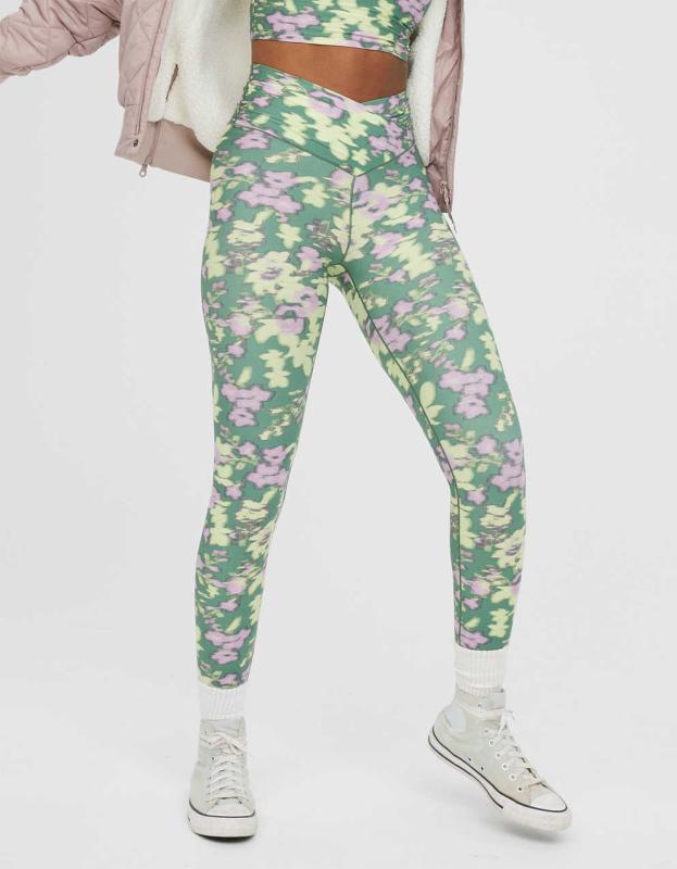 OFFLINE By Aerie Real Me High Waisted Crossover Legging - Frosty Trail, XXS 