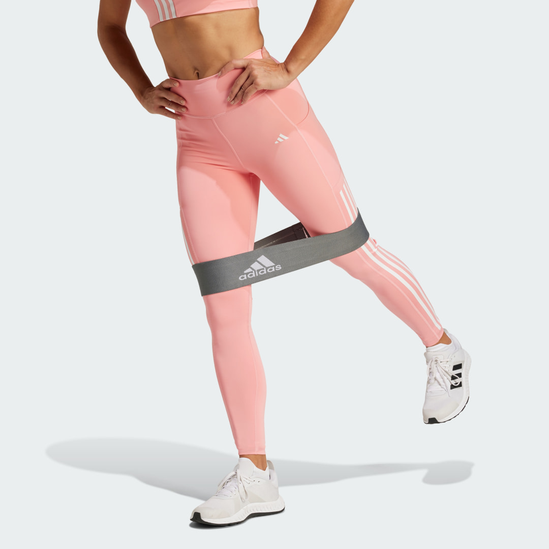 adidas Optime 3-Stripes Full-Length Leggings Training MT Women Semi Pink Spark