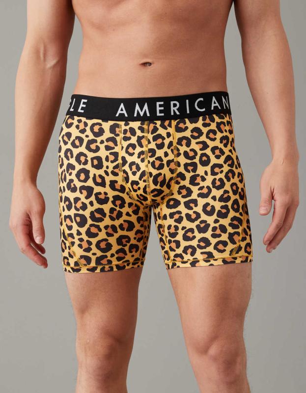 AEO Cheetah 6" Flex Boxer Brief - Yellow, M 