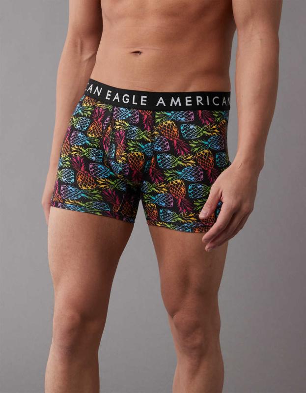 AEO Pineapples 4.5" Classic Boxer Brief - Black, S 