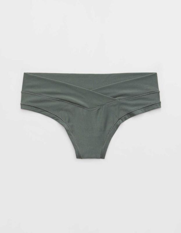 SMOOTHEZ Everyday Crossover Thong Underwear - Royal Palm, XS 