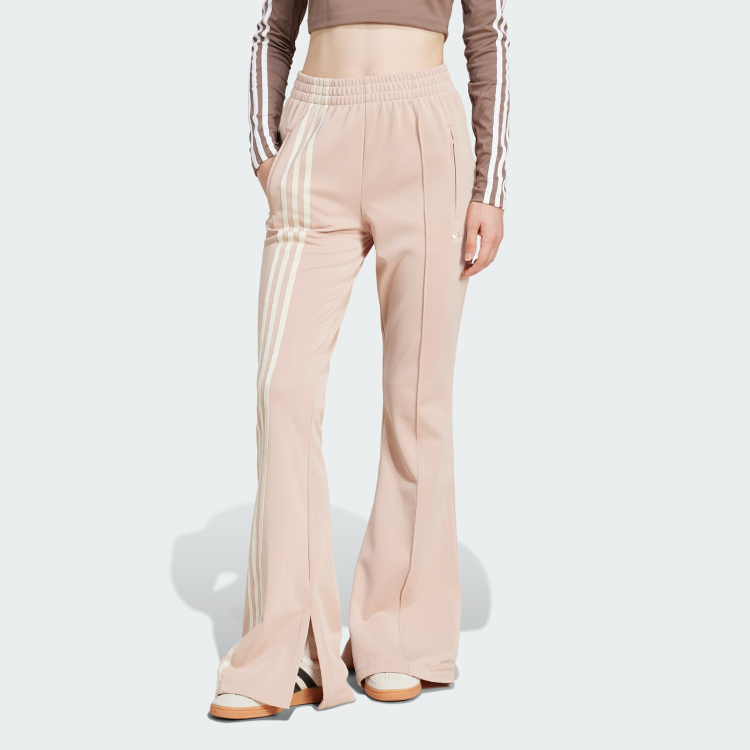 adidas 3-Stripes FlaRed Firebird Track Pants Lifestyle L Women Ash Pearl