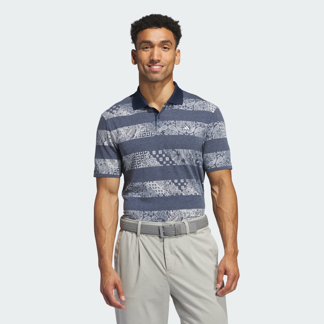 adidas Go-to Printed Polo Shirt Golf S Men Collegiate Blue