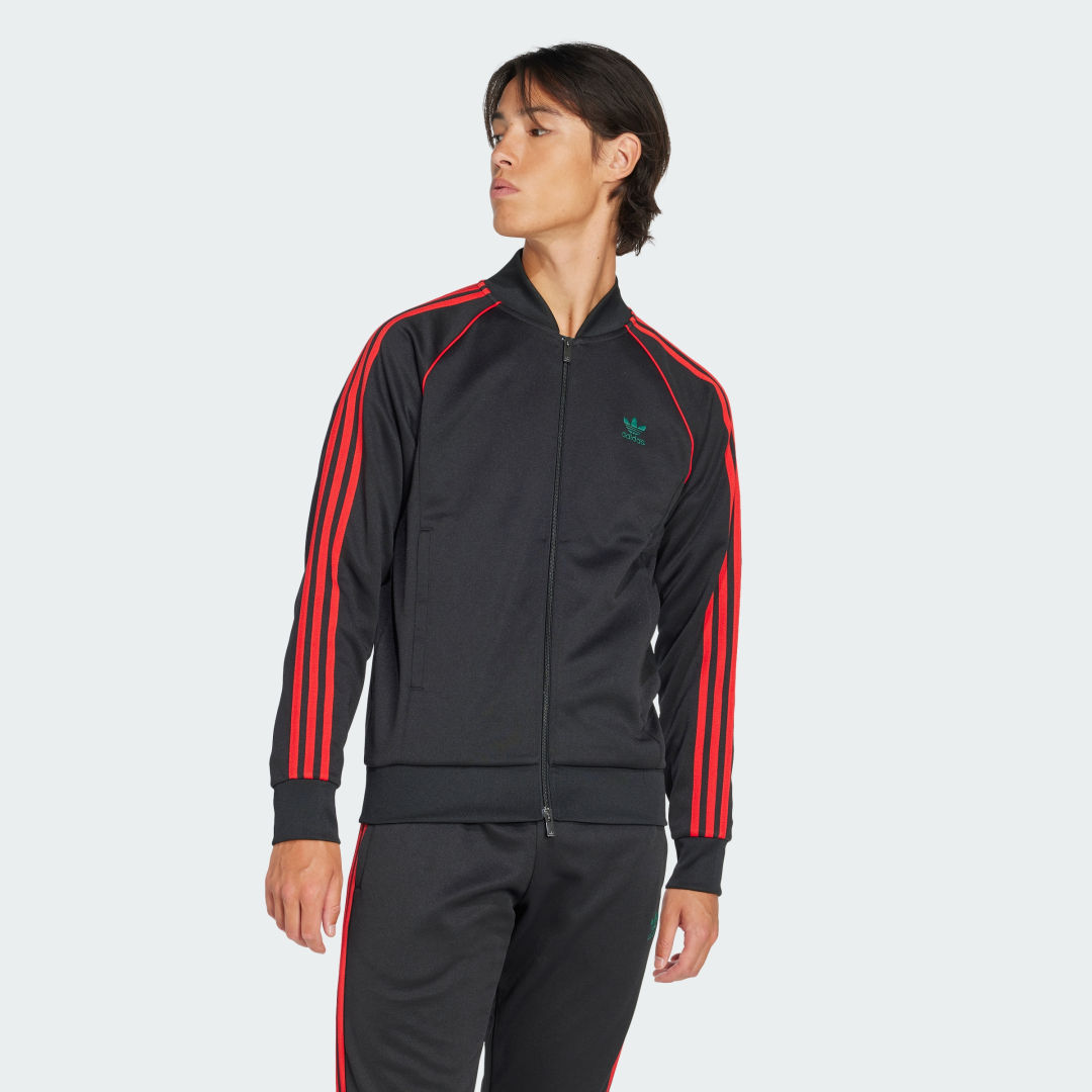 adidas Adicolor Classics SST Track Jacket Lifestyle A/2XL Men Black / Better Scarlet