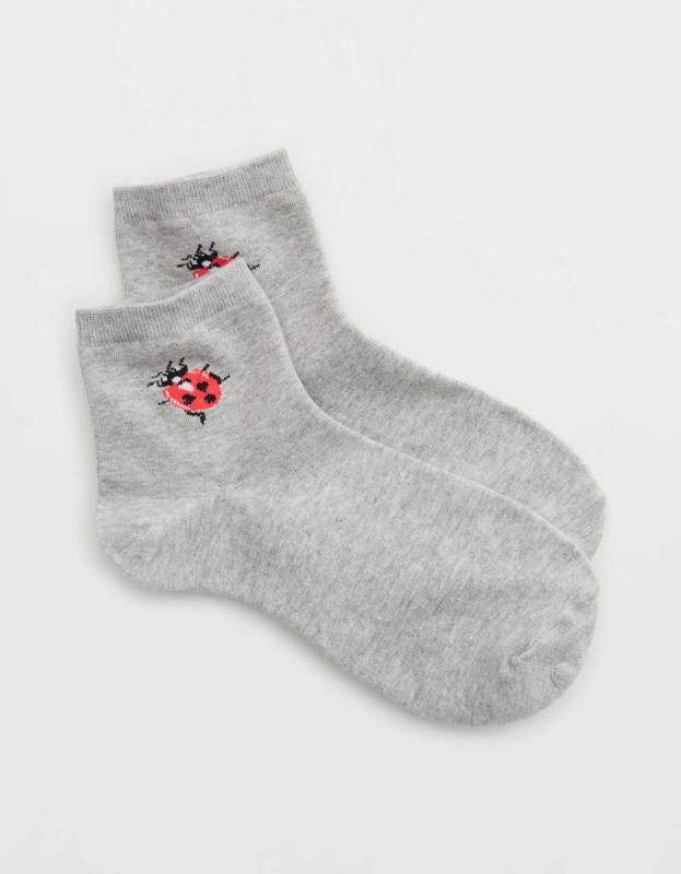Aerie Bobby Socks - Light Heather Gray, One Size 