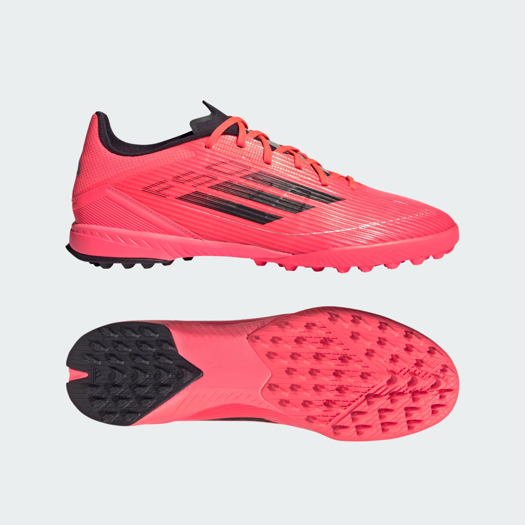 adidas F50 League Turf Boots Football 10.5 UK Unisex Turbo / Aurora Black / Platinum Metallic
