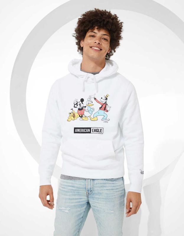 Disney X AE Super Soft Fleece Hoodie - White, XS 