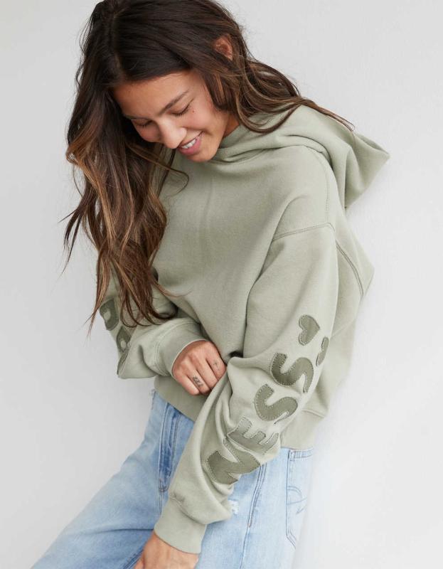AE Classic Graphic Hoodie - Faded Olive, L 