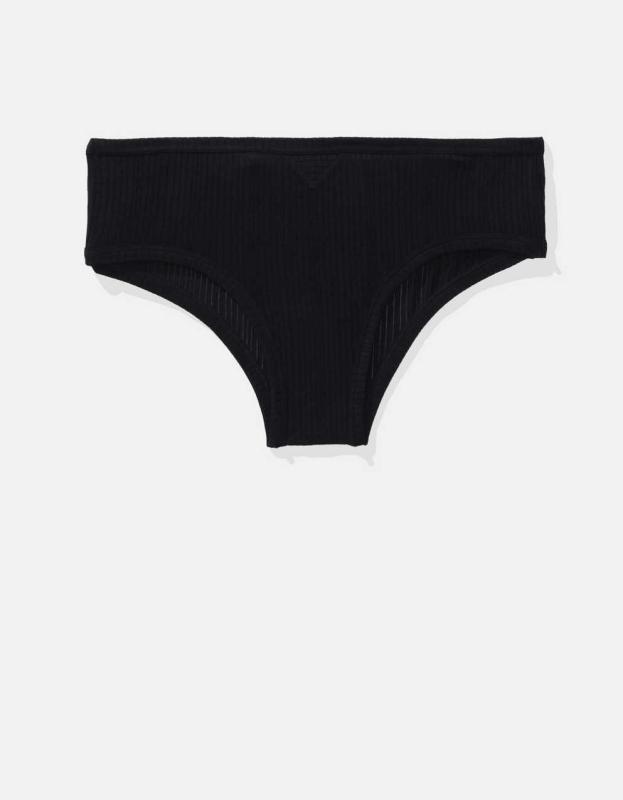 Superchill Modal Ribbed Cheeky Underwear - True Black, S 