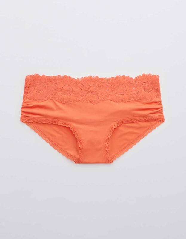 Aerie Shine Sunflower Lace Boybrief Underwear - Poppy Fun, XL 