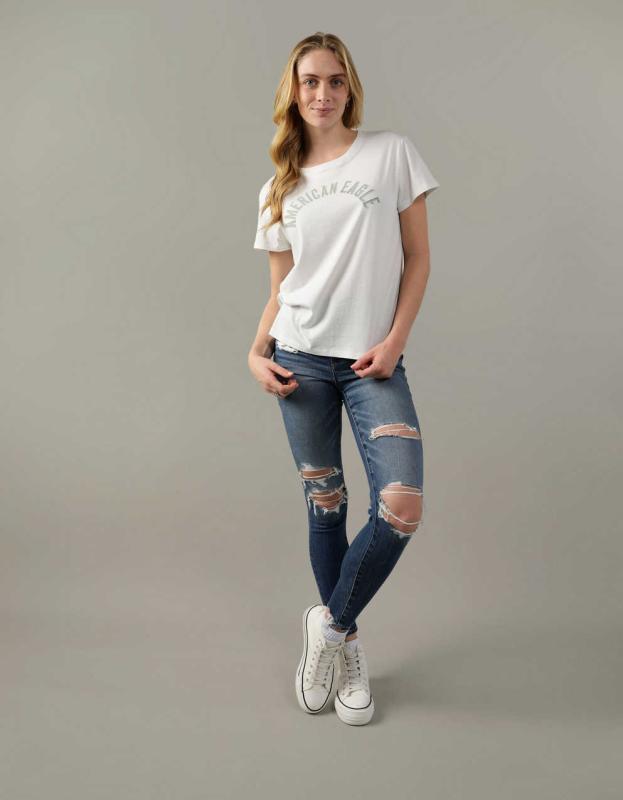 AE Classic Graphic Tee - White, S 