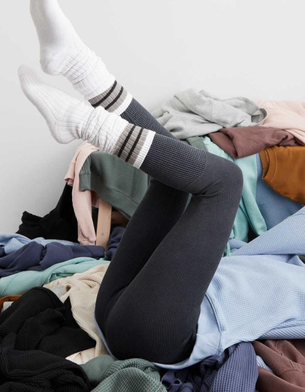 OFFLINE Main Squeeze Seamless High Waisted Waffle Legging - True Black, S 