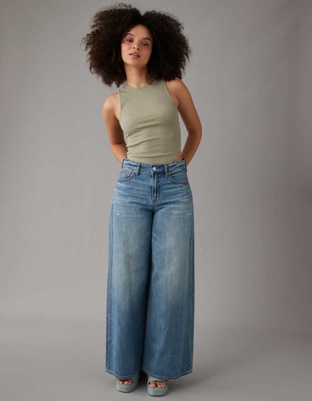 AE High Neck Daily Fave Tank Top - Olive, XXS 