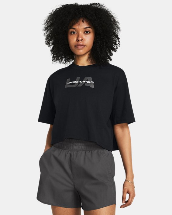 Women's UA Boxy Crop Branded Short Sleeve