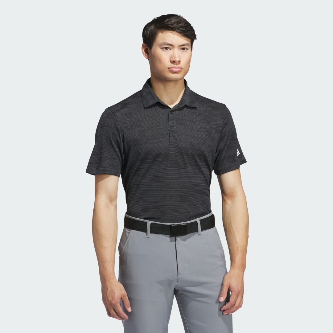 adidas Ultimate365 TextuRed Stripe Polo Shirt Golf 3XL Men Grey / Black