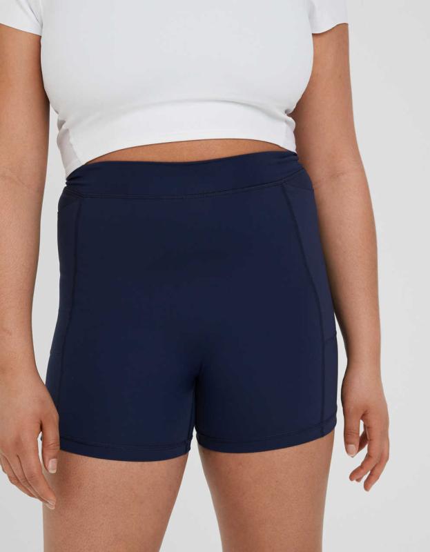 OFFLINE By Aerie Goals Pocket 4" Bike Short - Royal Navy, XXS 