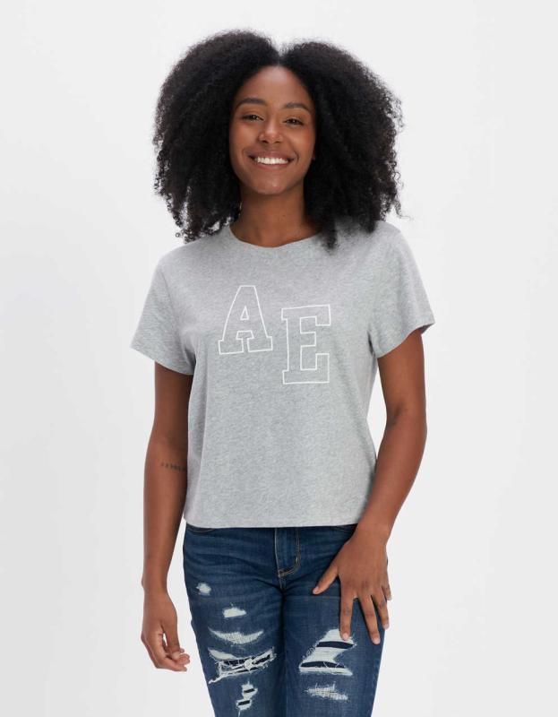 AE Graphic T-Shirt - Heather Gray, XXS 