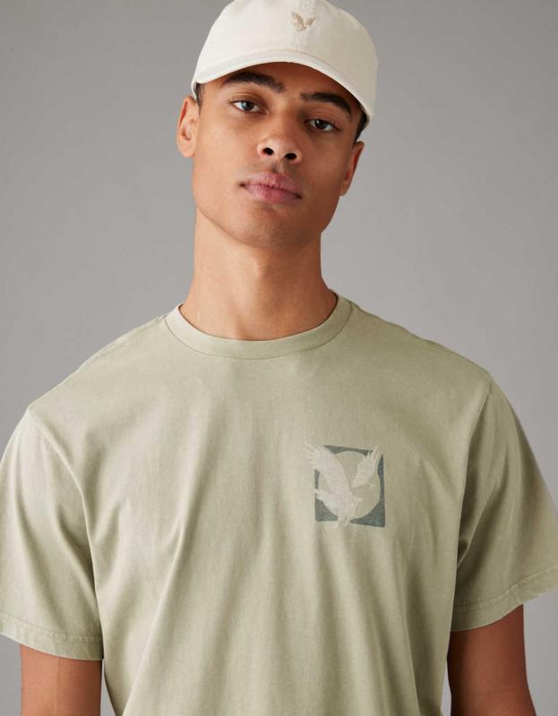 AE Logo Graphic T-Shirt - Faded Olive, XXL 