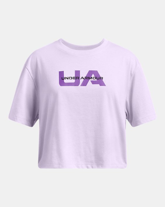 UA Boxy Crop Branded Girls' Short Sleeve