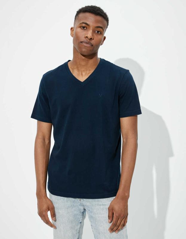 AE Butler V-Neck T-Shirt - Navy, L 