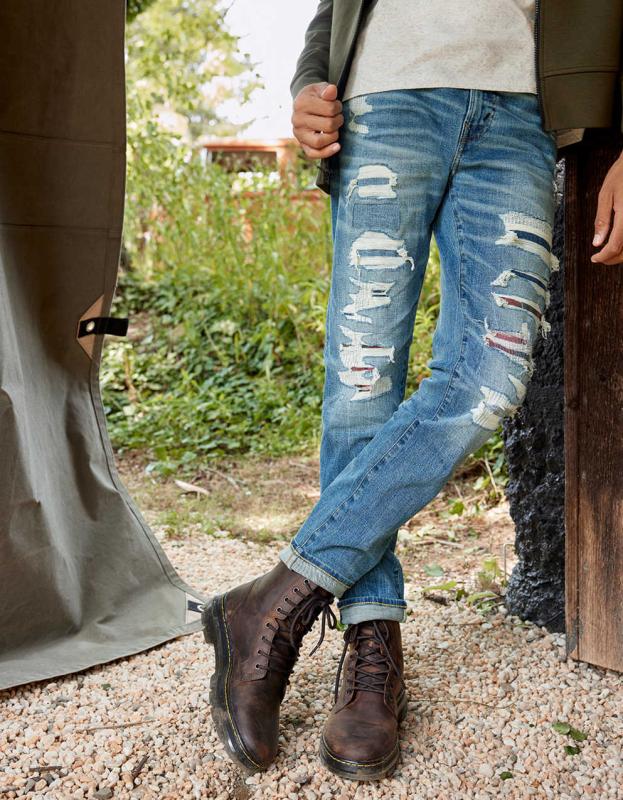 AE AirFlex+ Patched Athletic Skinny Jean - Indigo Nightfall, 30W x 30L 