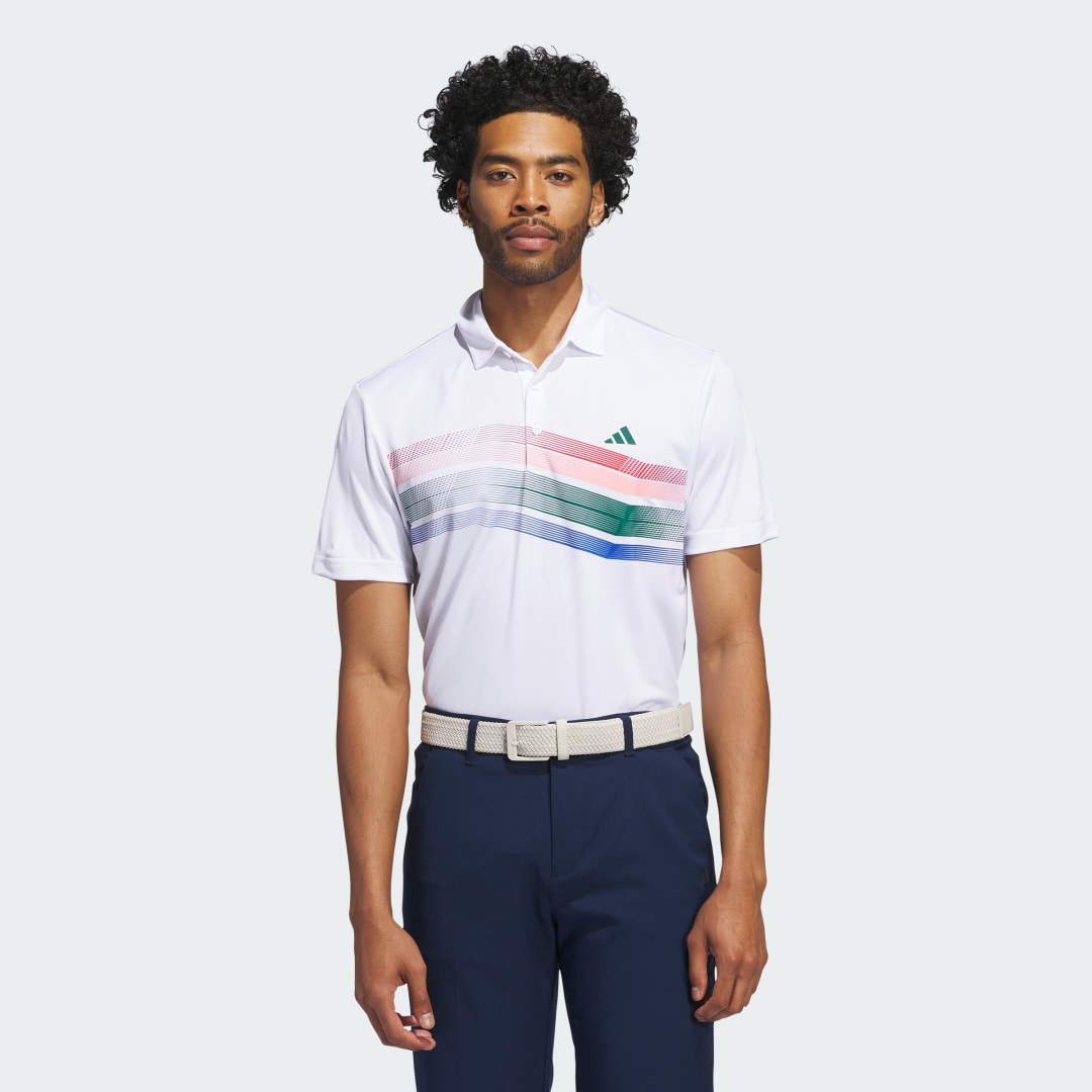 adidas Core Chest Stripe Polo Shirt Golf A/4XL Men White