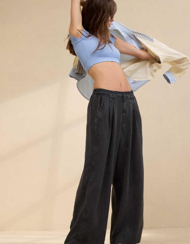 Aerie Drapey Chill Trouser - Smoked Gray, XS 