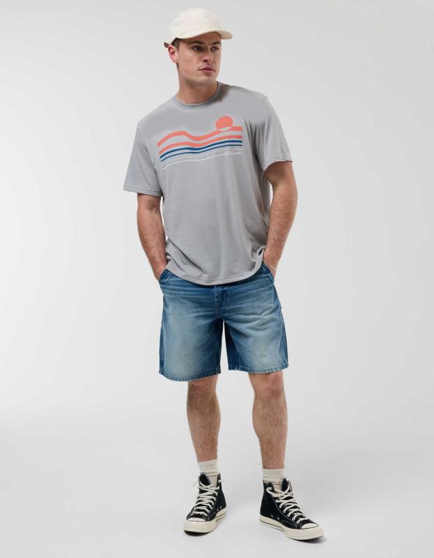 AE 24/7 Graphic SPF T-Shirt - Gray, S 