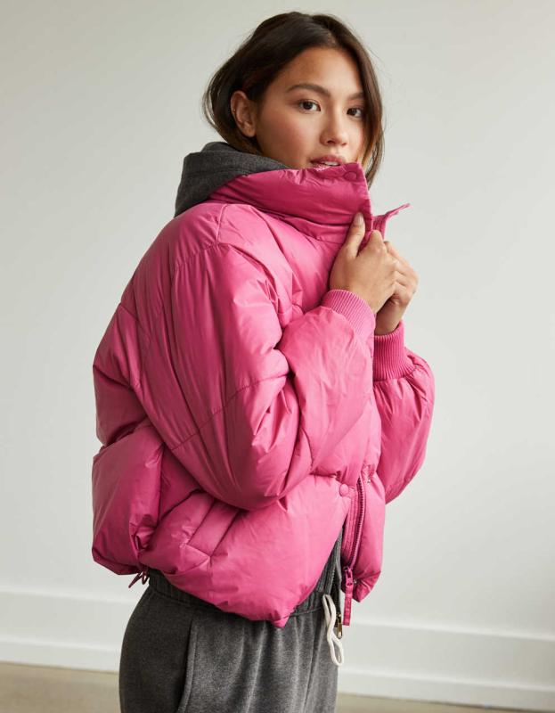 AE Chill Puffer Jacket - Berry, S 
