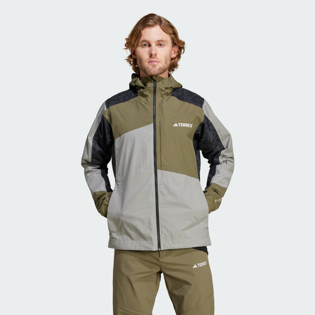 adidas TERREX Xperior Hybrid RAIN.RDY Jacket Hiking,Outdoor A/4XL Men Charcoal Solid Grey / Olive Strata / Grey