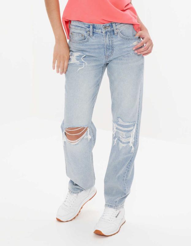 AE Ripped '90s Straight Jean - Daylight Destroy, 12 