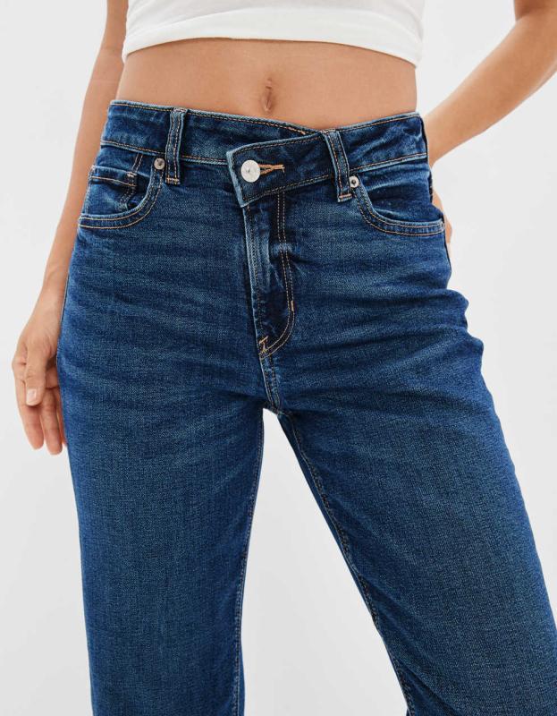 AE Stretch Mom Straight Jean - Dark Shadow, 00 