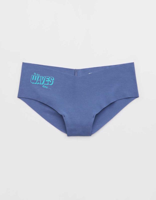 Superchill No Show Cotton Cheeky Underwear - Marbled Blue, M 