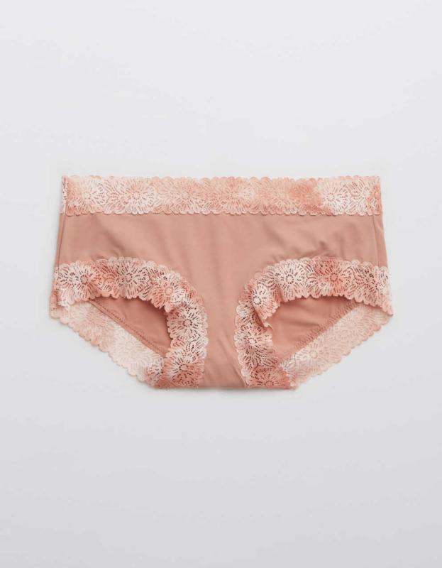 Aerie Sunnie Blossom Lace Boybrief Underwear - Cameo Rose, XS 