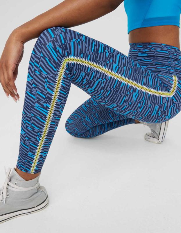 OFFLINE By Aerie Goals Crochet Inset Legging - Royal Navy, XS 