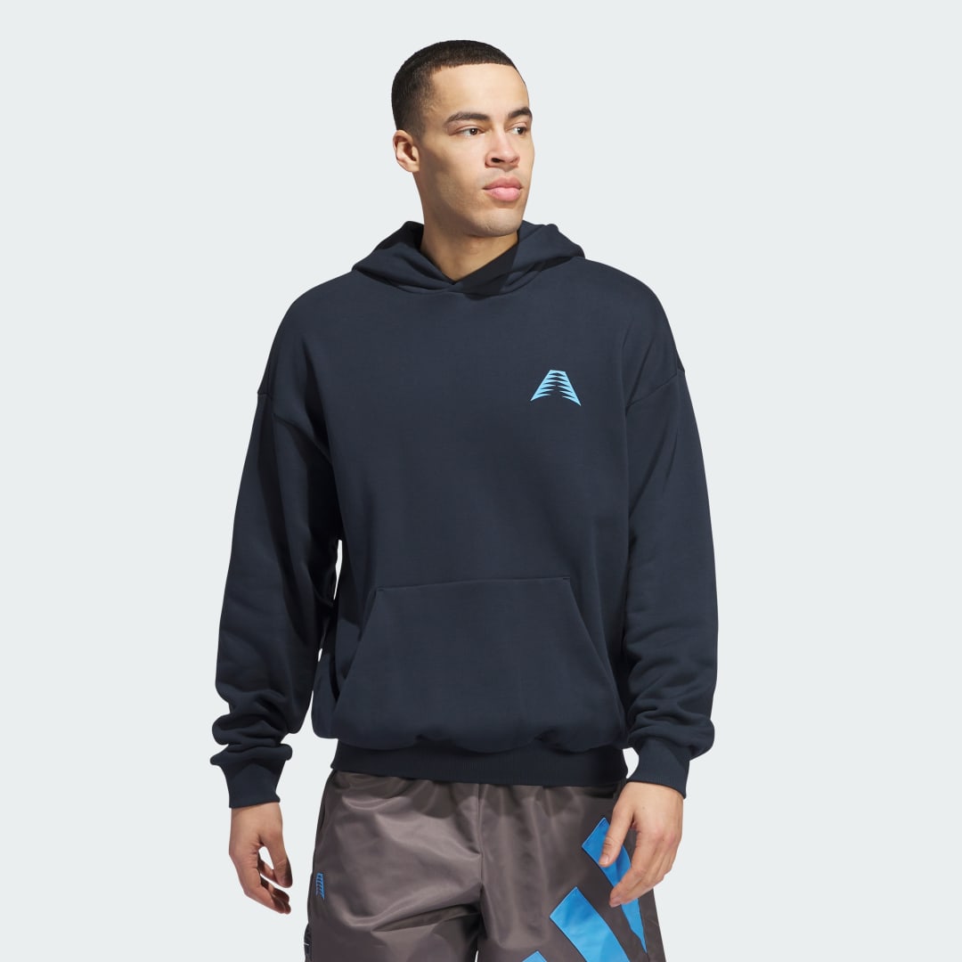 adidas Anthony Edwards 1 Foundation Hoodie Basketball S Men Aurora Ink