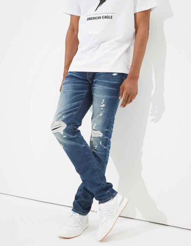 AE AirFlex+ Patched Slim Jean - Dark Shadow, 31W x 30L 