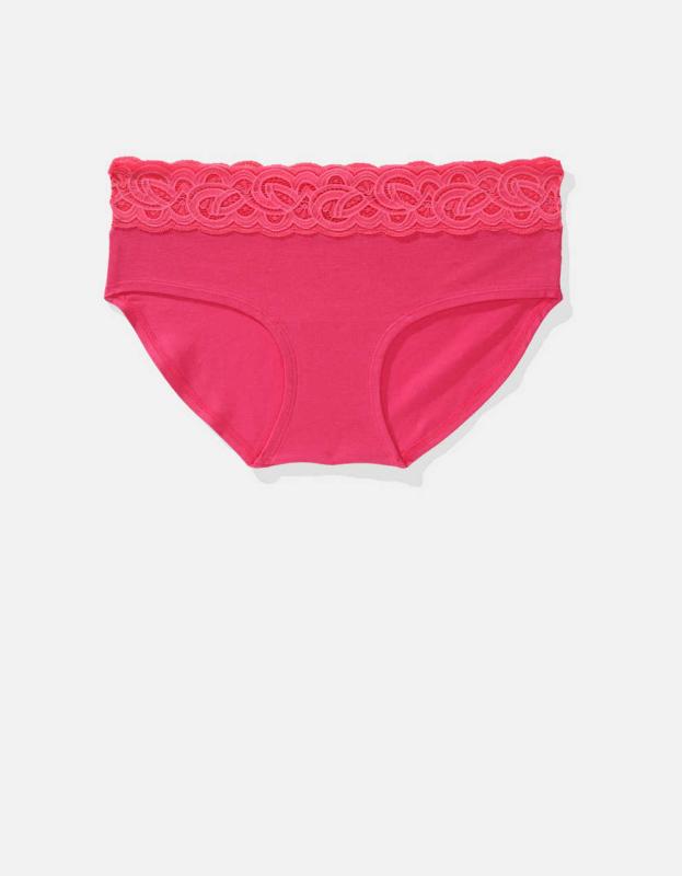 Superchill Cotton Rooftop Garden Lace Boybrief Underwear - Fuchsia Pink, XS 