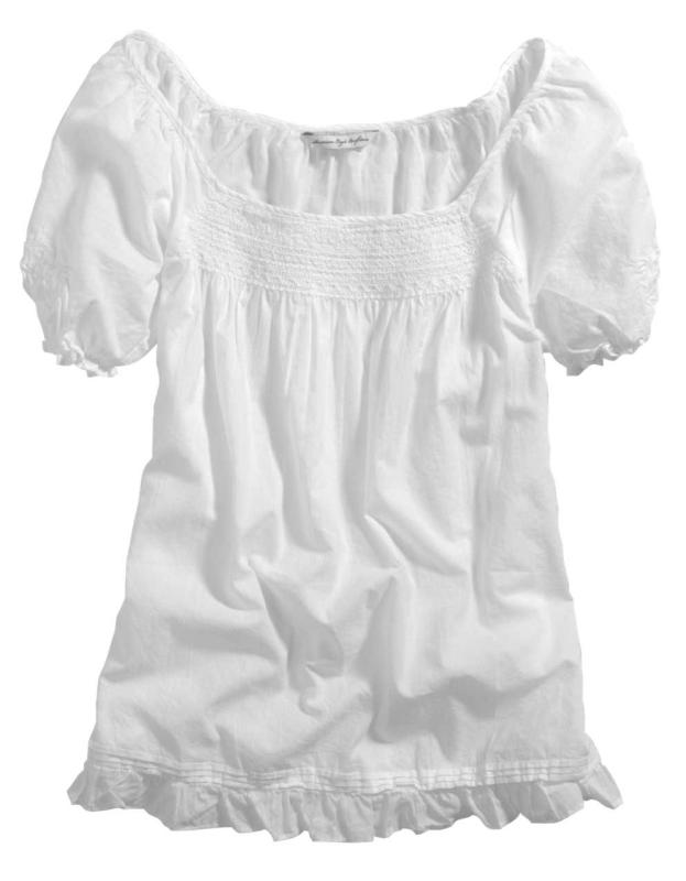 AE Oversized Perfect Button-Up Shirt - White, M 