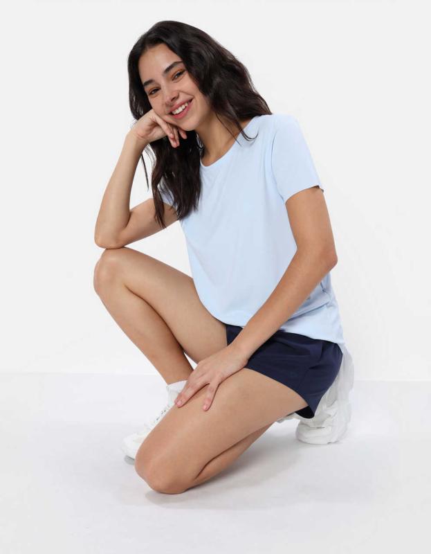 OFFLINE By Aerie Move-It Rib T-Shirt - Eyelet Blue, XXS 